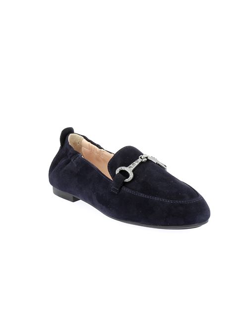 mocassino da donna in camoscio blu NERO GIARDINI | E512620D200